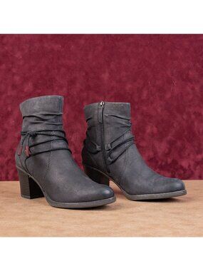 Tamaris Women Antishok Comfortable Grey Lace Zip Ankle Boots sz 8.5US EUR39